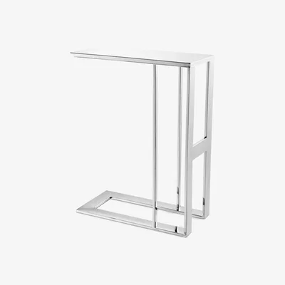 Olivia's Eichholtz Pierre Side Table in Polished Stainless Steel
