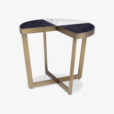 Olivia's Eichholtz Turino Side Table in Brushed Brass Finish & Black Marble