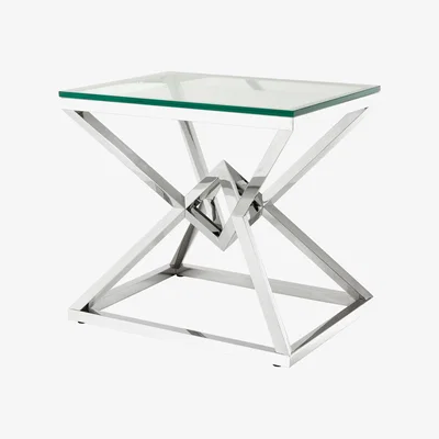 Olivia's Eichholtz Connor Side Table Polished Stainless Steel