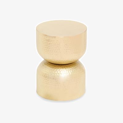 Olivia's Olivia's Rabia Invertyed Bowl Drum Style Side Table in Gold
