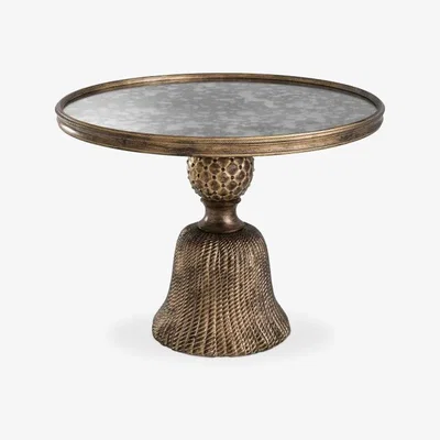 Olivia's Eichholtz Fiocchi Side Table in Antique Gold Finish / Large