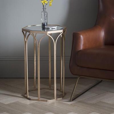 Olivia's Gallery Direct Canterbury Side Table in Antique Gold