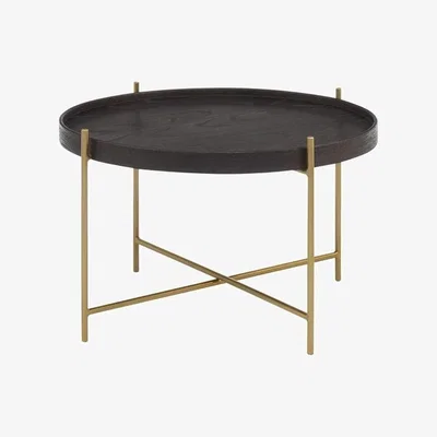 Olivia's Olivia's Side Table Lou Black Top and Gold Base / Medium
