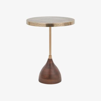 Olivia's Olivia's Carla Antique Brass Croc Effect Table with Wood Base