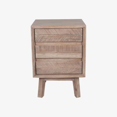 Olivia's Olivia's Melville Acacia Wood 3 Drawer Bedside Unit in Sand Wash