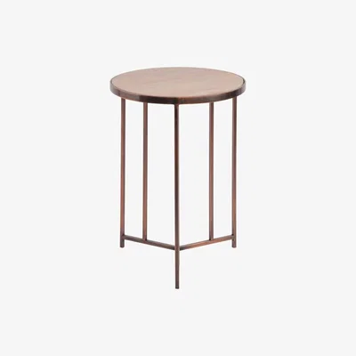 Olivia's Libra Alpina Sandstone and Metal Side Table