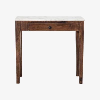 Olivia's Bloomingville Hauge Marble Side Table in Brown