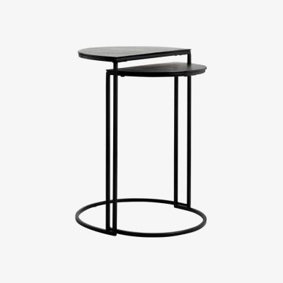 Olivia's Richmond Bolder Set of 2 Black Round Side Table