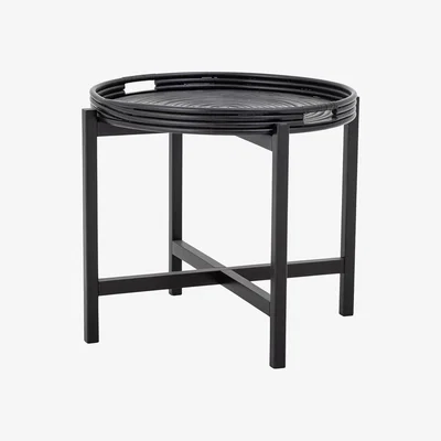 Olivia's Bloomingville Milli Tray Table in Black Rattan