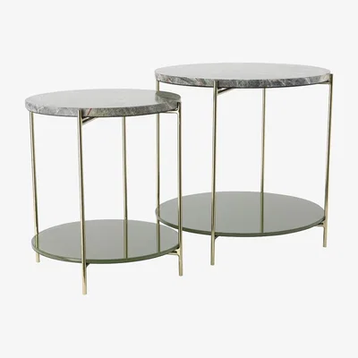 Olivia's Light & Living Besot Side Table Green Set of 2 | Outlet