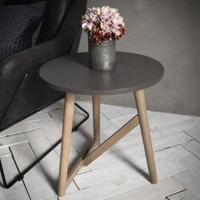 Olivia's Hudson Living Hamar Round Side Table Grey | Outlet