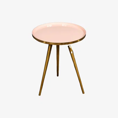 Olivia's Native Home Side Table Pink Enamel Tray