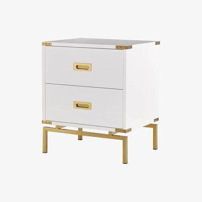 Olivia's Liang & Eimil Genoa Side Table 2D Polished Brass White High Gloss
