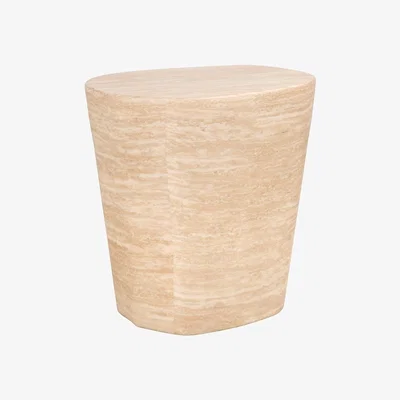 Olivia's Richmond Interiors Fictus Side Table - Faux Travertine