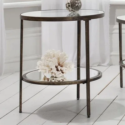 Olivia's Gallery Interiors Hudson Side Table in Aged Bronze | Outlet