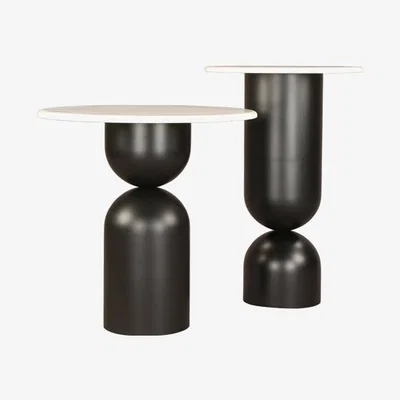 Olivia's Liang & Eimil Babel Set of 2 Matt Black Nest of Tables
