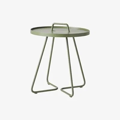 Olivia's CANE-LINE On-the-move Outdoor Side Table Small Aluminium Olive Green