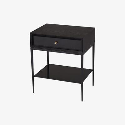 Olivia's RV Astley Finola Side Table Black With Brass Handles