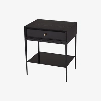 Olivia's RV Astley Finola Side Table Black With Brass Handles