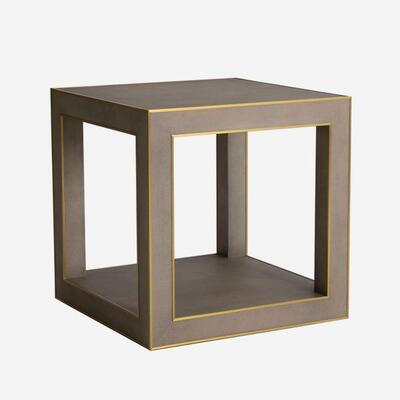 Olivia's Andrew Martin Lorenzo Brown Cube Side Table