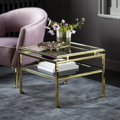 Olivia's Gallery Direct Cosenza Tall Side Table Gold