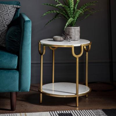 Olivia's Gallery Interiors Petko Side Table White Marble | Outlet