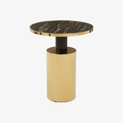 Olivia's Olivia's Otis Side Table in Black Marble Effect & Gold