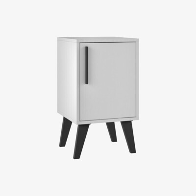 Out & Out Original Aspen White Side Table With Door