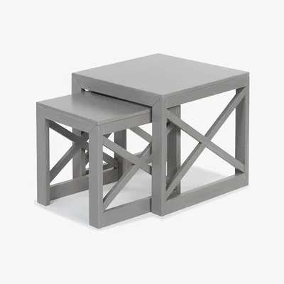 Out & Out Original Cross – Side Tables - Set of 2 - Grey