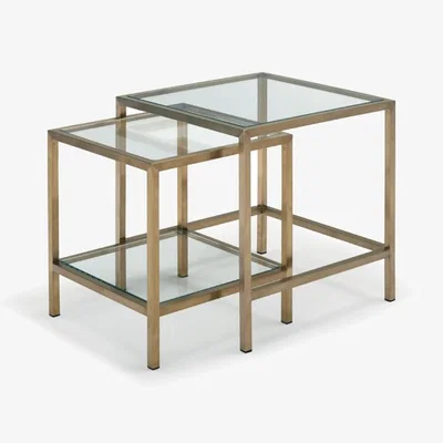 Downtown Kesterport Dekko Nest Of Tables, Brass