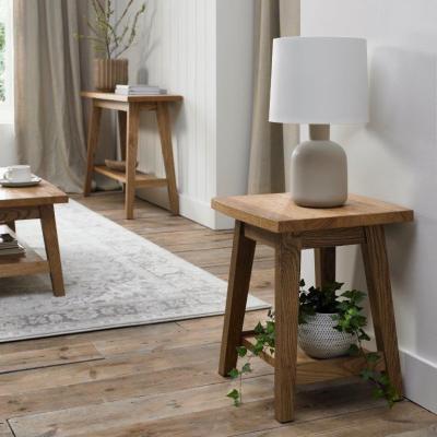 Downtown Brandon Rustic Oak Lamp Table