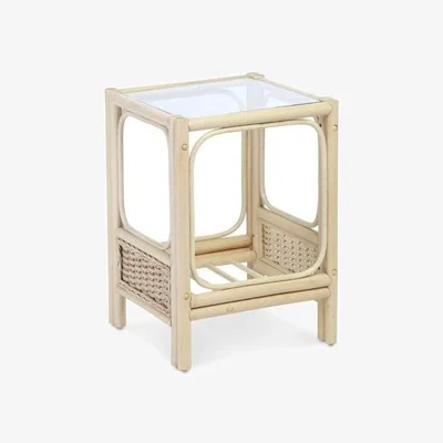 Downtown Desser Vale Natural Wash Cane Lamp Table