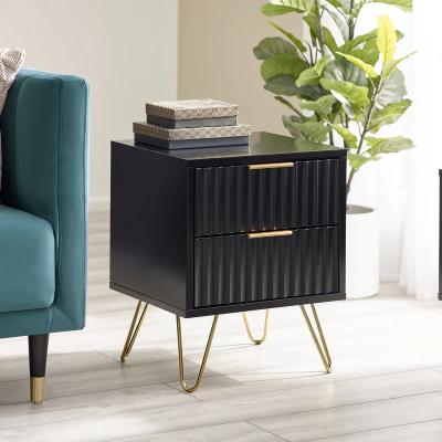 Downtown Julian Bowen Murano Lamp Table - Matt Black In MattBlack