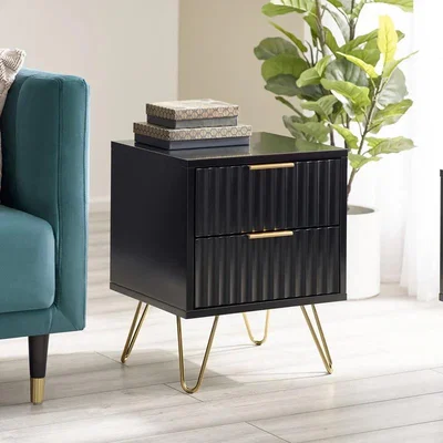 Downtown Julian Bowen Murano Lamp Table - Matt Black In MattBlack
