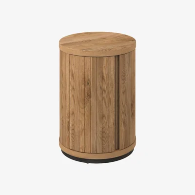 Downtown Kingston Rustic Oak Round Lamp Table