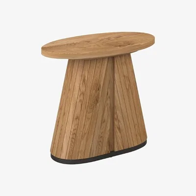 Downtown Kingston Rustic Oak Oval Lamp Table