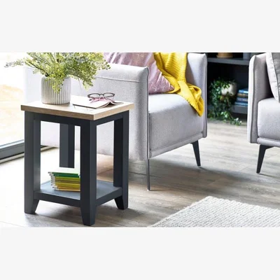 Downtown Julian Bowen Bordeaux Lamp Table - Dark Grey