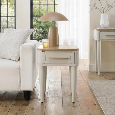Downtown Delta Scandi Oak and Soft Grey Lamp Table