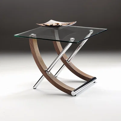Downtown Tusk Square Glass Lamp Table