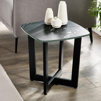 Downtown Julian Bowen Olympus Lamp Table - Black Marble In BlackMarble