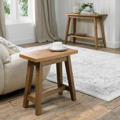 Downtown Brandon Rustic Oak Side Table