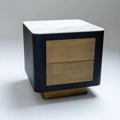 Downtown Talisman Square Lamp Table With Two Drawers