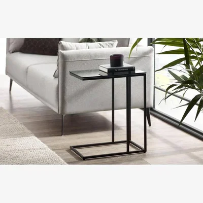 Downtown Julian Bowen Chicago Drinks Table - Smoked Glass In SmokedGlass