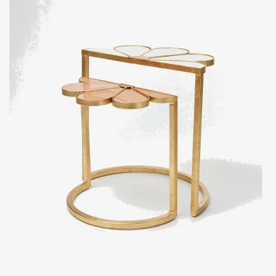 Oliver Bonas Fiore Luxe Marble Side Nest of Tables Set of Two