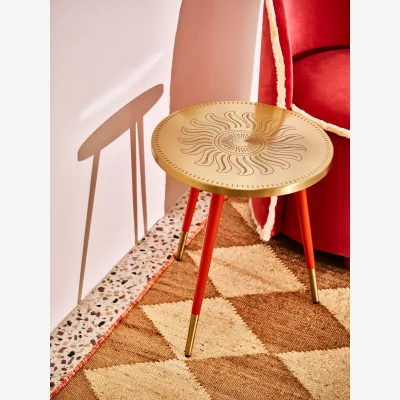 Oliver Bonas Gold Etched Sun Side Table