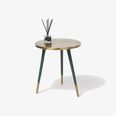 Oliver Bonas Palm Etched Gold Metal Side Table