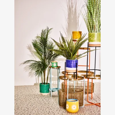 Oliver Bonas Iggy Orange Triple Plant Stand