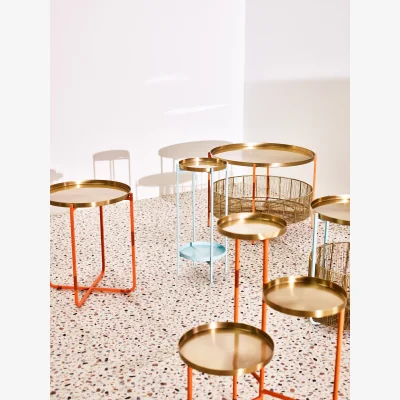 Oliver Bonas Iggy Orange & Gold Side Table