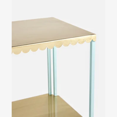Oliver Bonas Remi Blue Scalloped Side Table