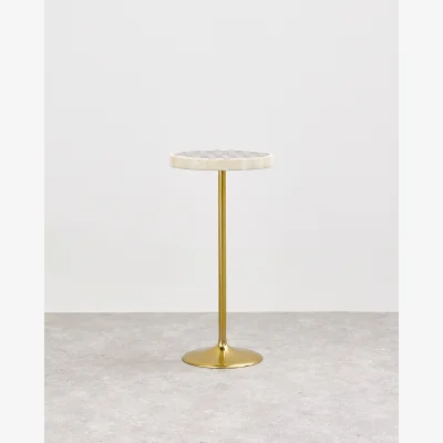Oliver Bonas Chequerboard Monochrome Bone & Resin Side Table